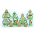 Soft Edged Peach Filled Polyhedral Resin Dice DND Transparent Resin Dice