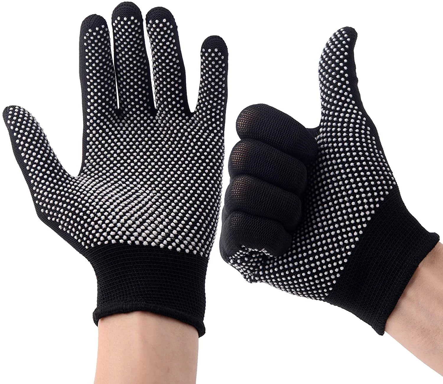 Summer Lightweight Outdoor Gloves Non-Slip Breathable Nylon Full Finger Protective Gloves with Elastic Cuff for Cycling Hiking