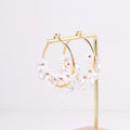 Korean Freshwater Pearls Resin Flowers Brass Hoop Women Earrings Minimalist Colorful Stud Earring