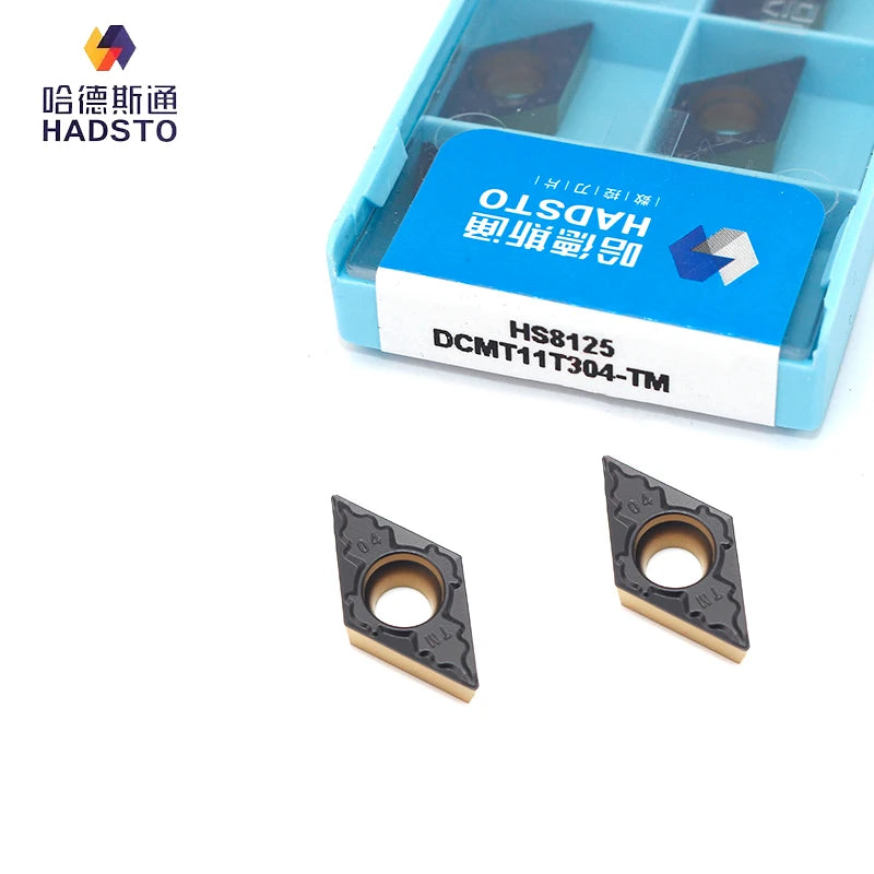 HADSTO CNC Two-Color Coated HS8125 Blade DCMT 11T304 11T308 11T312-TM for Steel Processing Custom OEM Supported