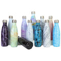 500ml Stainless Steel Marbling Double Wall Vacuum Insulated Bowling Termo Water Bottle Cola Shaped Thermal Flasks With Steel Lid