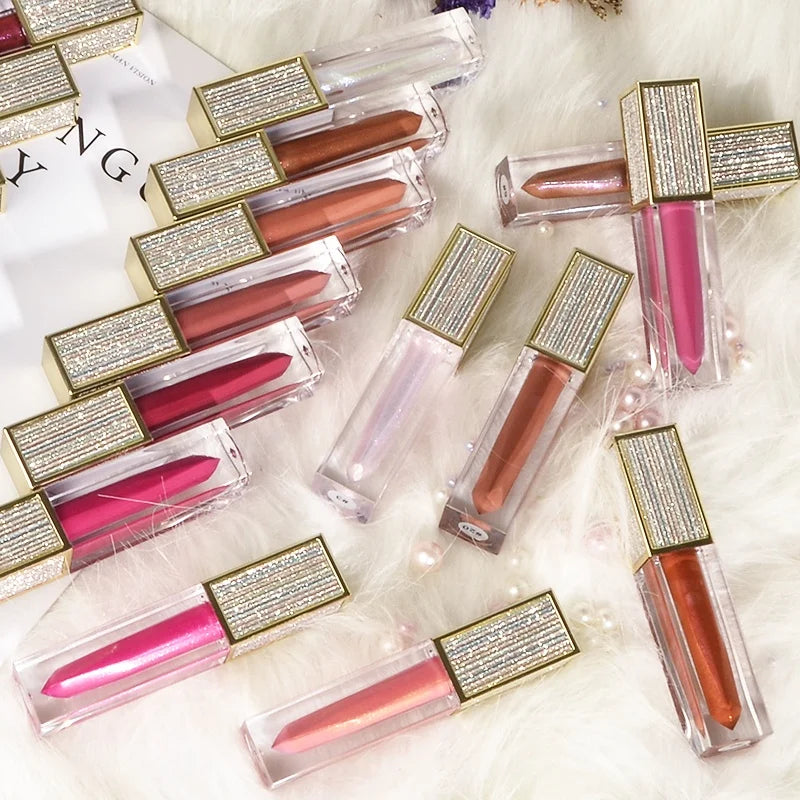 20 Color Custom Glitter Lipgloss Shiny Lip Gloss Private Label