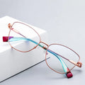 Jiuling Eyewear Fashion Two Colors Metal Frame Pain Spectacles Custom Myopia Lens Glasses Cat Eye Anti Blue Light Eyeglasses