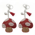 Korean Velvet Diamond Mushroom Key Chain Rhinestone Mushroom Keychain Small Gift Women's Bag Hanging Ornament