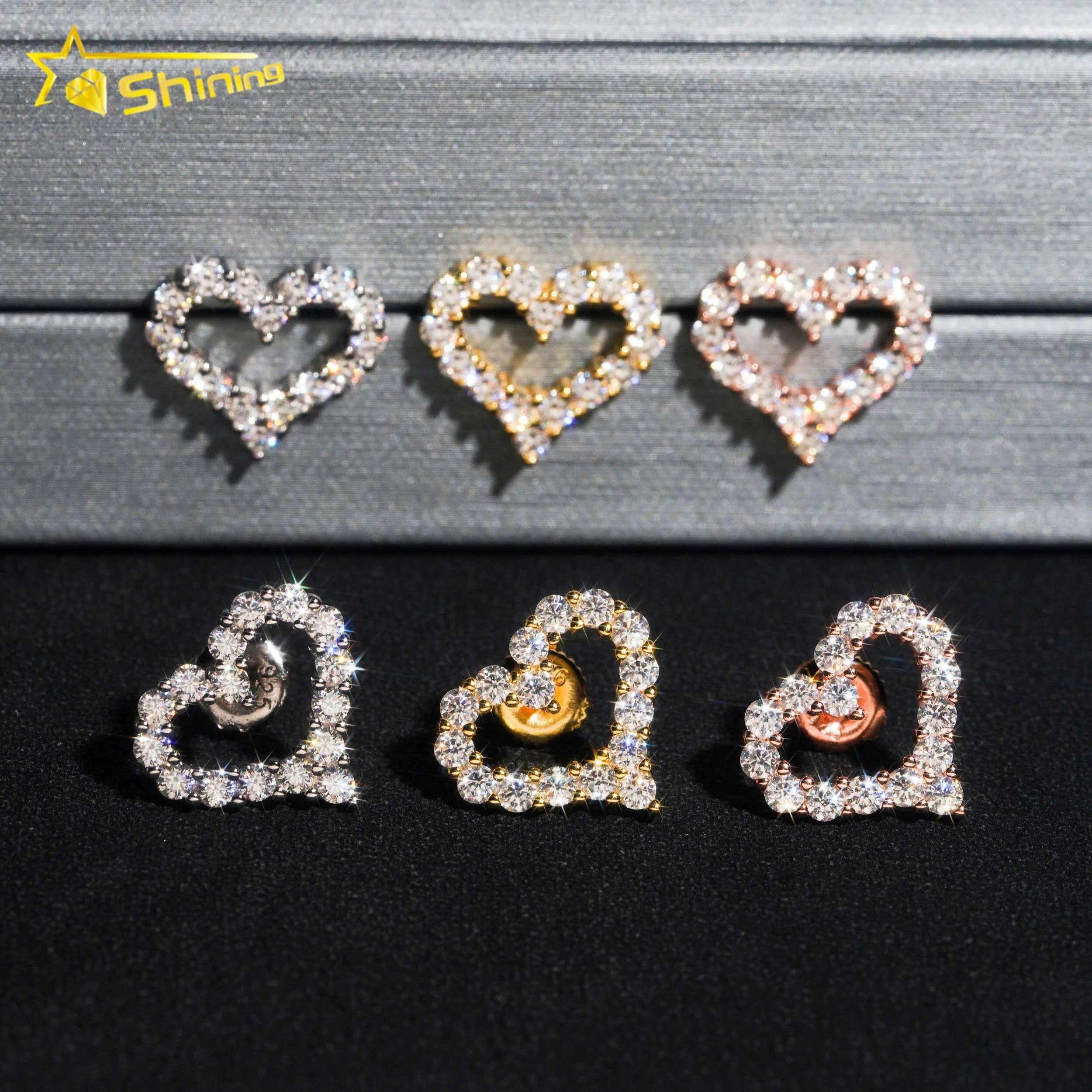 Ready to Ship Fashion Jewelry Earrings 925 Silver Screw Back Moissanite Stud Earrings Custom Earrings for Girls