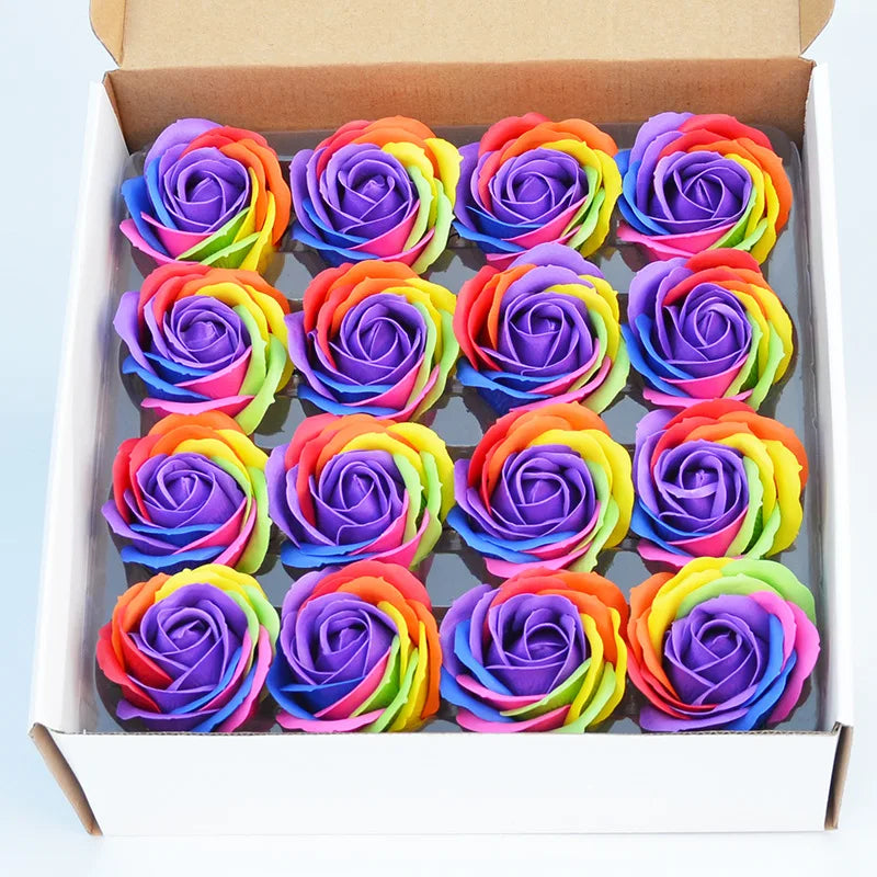 H05245 New Product Handmade Artificial Rose Preserved Flower Soap Roses Flower in Wood Gift Box Decorative Valentine's Day Gifts