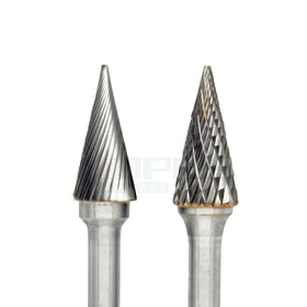 Type M Point Conical Tungsten Carbide Burr Rotary File with Single Double Cut Tooth 2.35mm 3mm 6mm Shank Deburring Tools