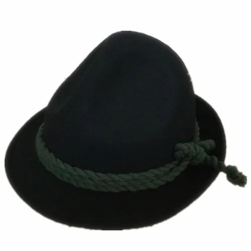 Ready to Ship Traditional 3 Dent 100% Australia Wool Felt German Bavarian Hat Dark Green Alpine Hats