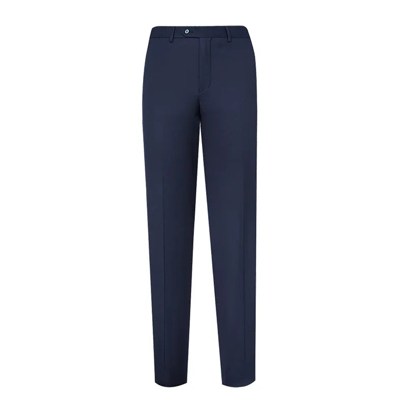 Men's Professional Business Formal Trousers Machine Washable Cotton Fabric Straight Leg Mid Logo Formal Professional Work Pants
