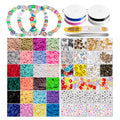 Wholesale New 48 Grids/Box Including Letter Spacer Beads Smile Face Beads Metal Pendant Heishi Clay Beads Set