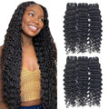 Raw Cambodian Deep Wave Virgin Hair Bundles Machine Double Weft All Colors Factory Wholesale Price