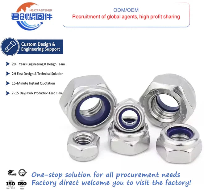 Polished Nylon Lock Nut Manufacturer with Zinc Plated Finish DIN982 DIN985 High Strength Galvanized Nylock Nut