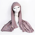 2023 Best Selling Kuwaiti Rhinestone Fashionable Accessoire Malaysian Scarf Khimar Bonnet Inner Hijab Turban With Niqab