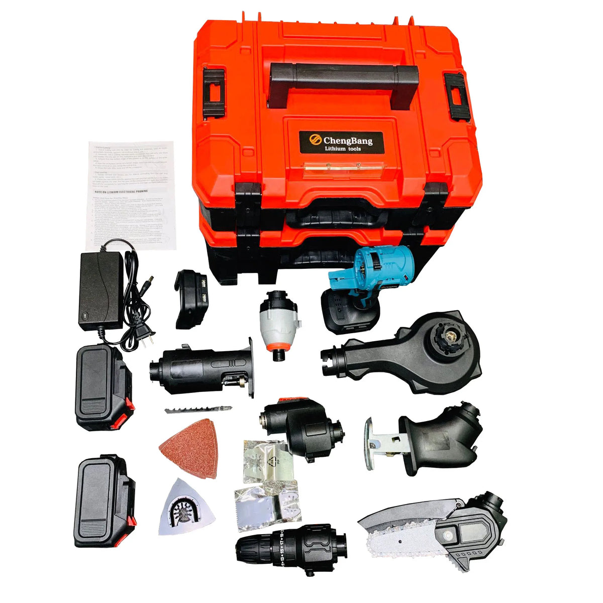 20V Rechargeable Brushless Multipurpose Power Tools Combination Set 8 in 1 Cordless Multifunctional Lithium Electric Tool Kits MegaBDM