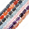 Wholesale Natural Faceted Stone Tube Beads Gemstone Cylinder Beads for Jewelry Making About 12x16mm Length 38cm