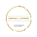 Fashion Jewelry Genuine 14K Gold Filled Bracelets 2.3mm Dapped Cable Chain With Extender Wholesale