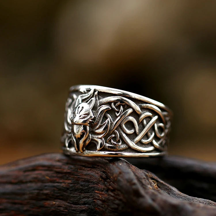 SS8-765R Steel Soldier 2022 New Fashion Stainless Steel Nine tails fox Ring Cool Animal Jewelry Gift Gift for Boyfriend