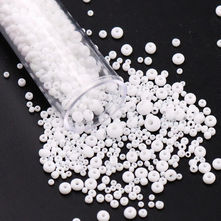1.8-4mm Mixed Sizes Glass Seed Beads for Jewelry Making Frosted Macarons Solid Color Glass Seed Beads