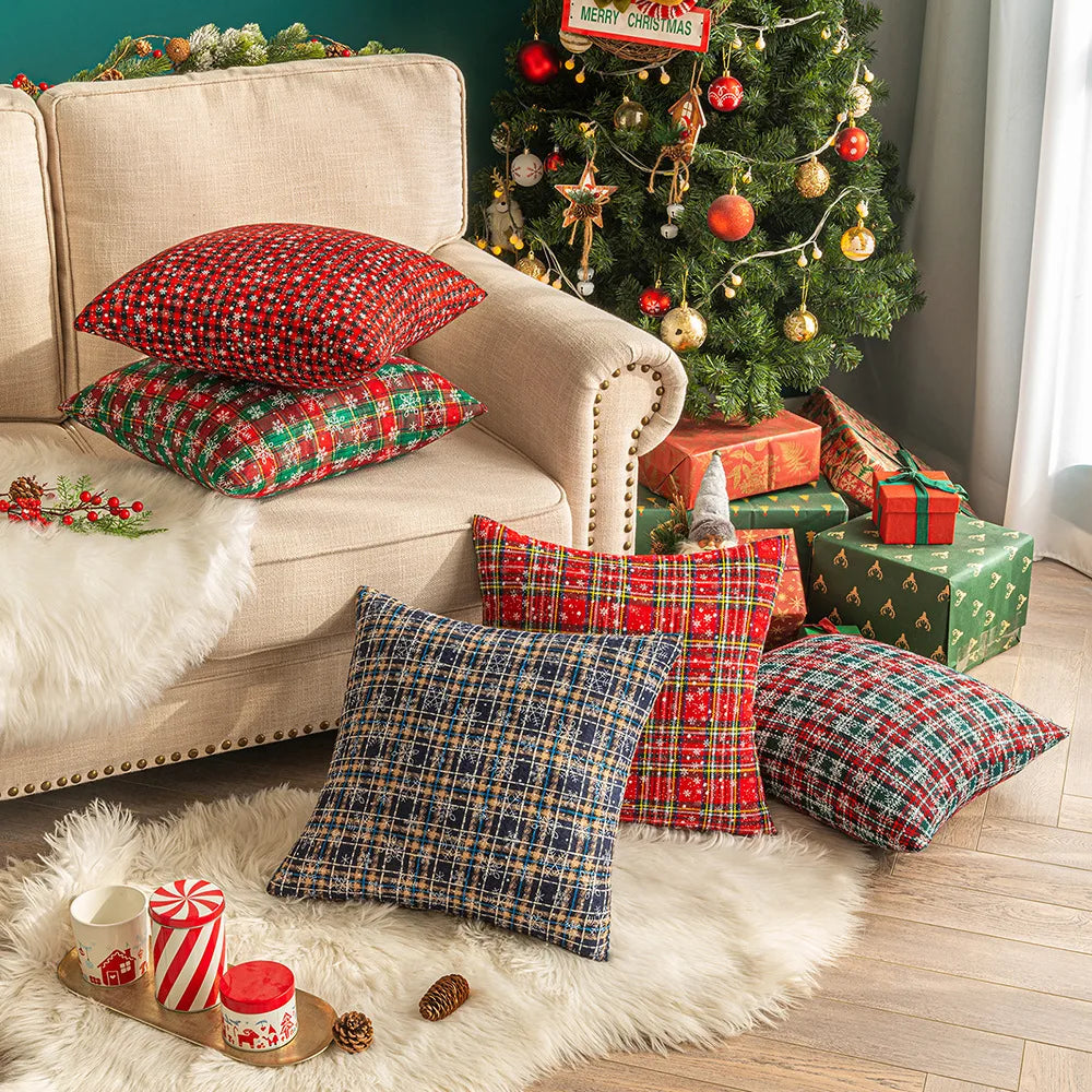 New Christmas Snowflake Pillow Birthday Christmas Party Decoration Cushion Cover Lumbar Pillow Backrest Bedhead Pillow Gift