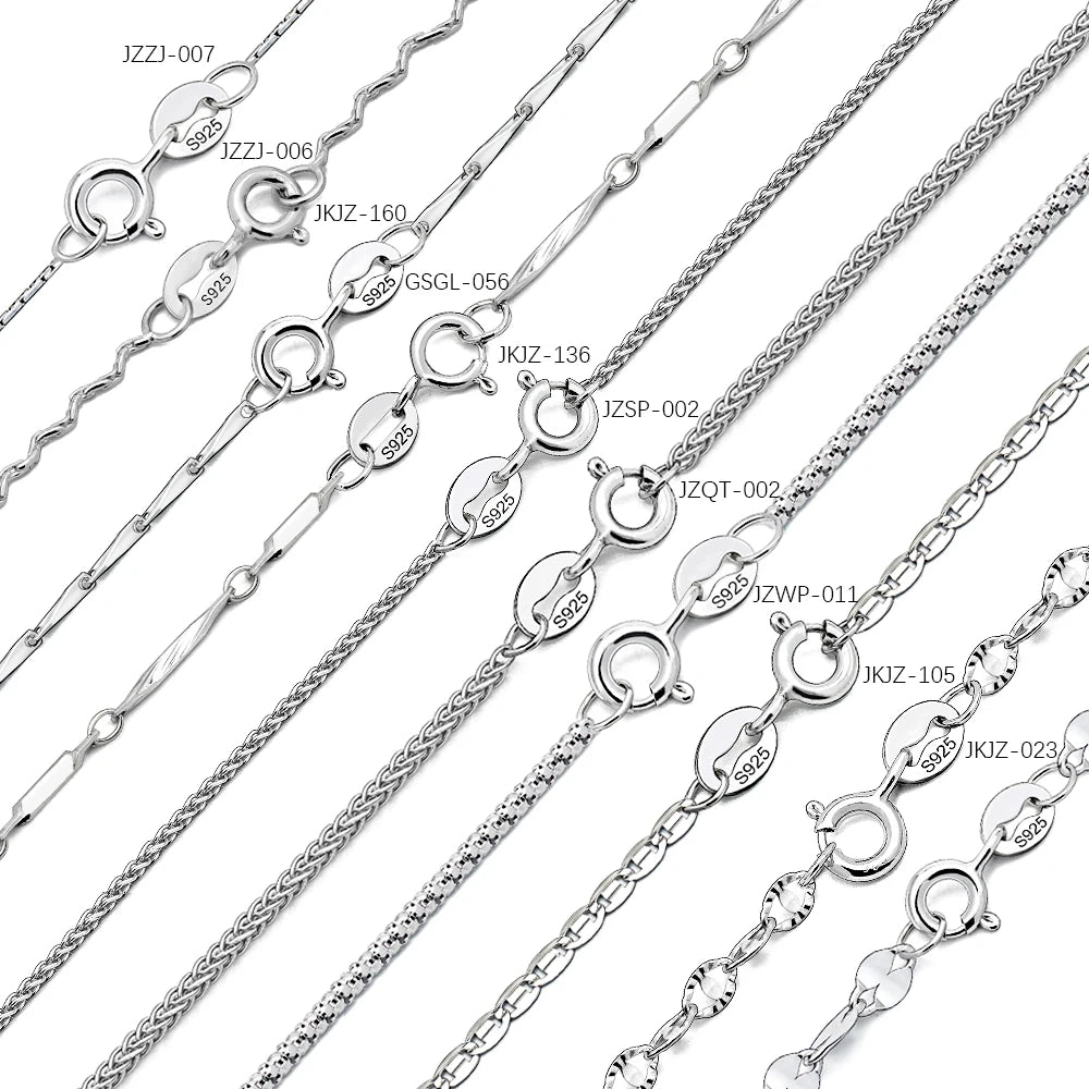 Italian 925 Sterling Silver Jewelry Solid Silver Necklace Chain Base Link Chain
