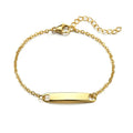 Custom Name Bar Bracelet for Kids High Polished Gold Plated Stainless Steel Geometric Pattern Trendy Baby Party Anniversary Gift