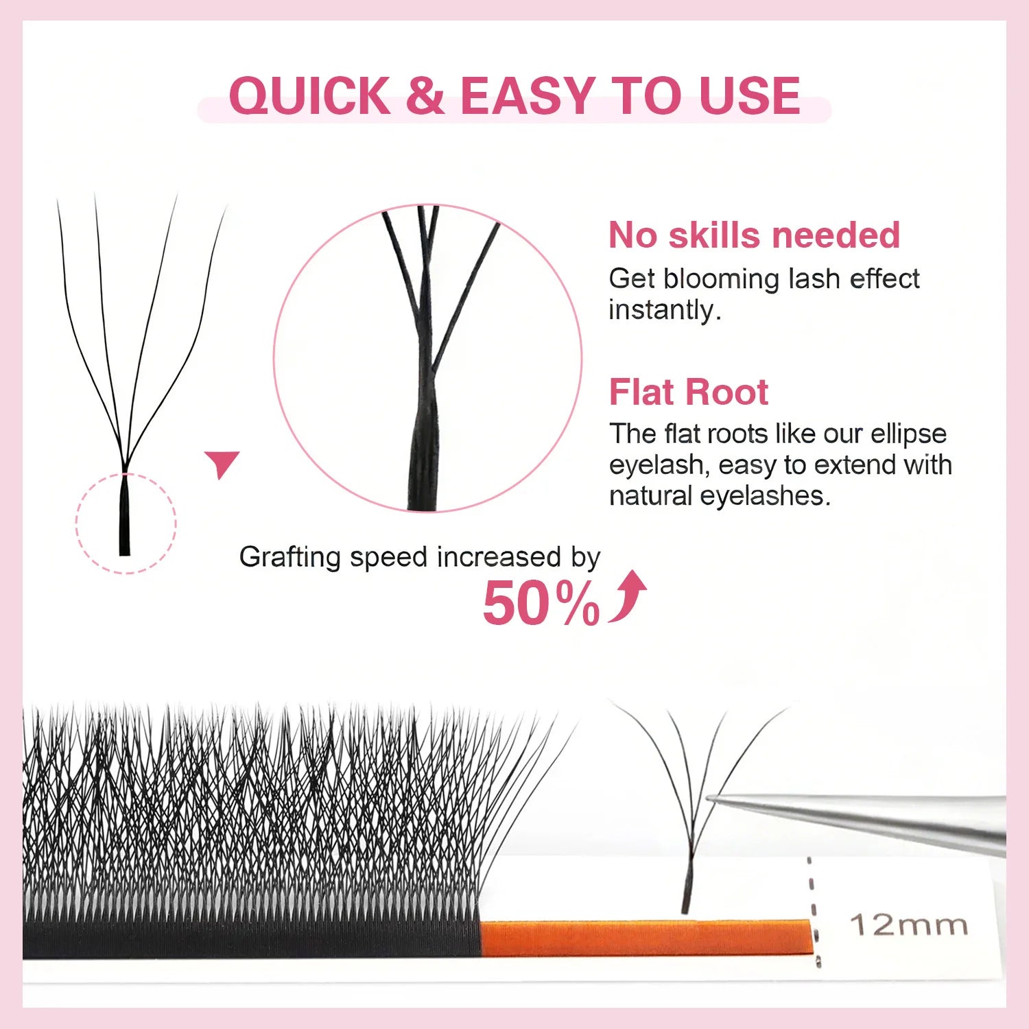 Wholesale Competitive Popular Custom Logo Yy Eyelash Extensions Dark Black Faux Mink Lash Extension Yy 2d Lashes