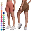 Women's High Waist Sports Leggings Custom Logo Gym Fitness Yoga Shorts Stretchy Butt Lift Solid Comfortable Workout Shorts