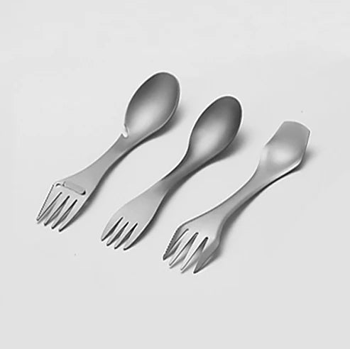 Stainless Steel 18/10 Lightweight Multifunctional Classic Outdoor Camping Back School Spoon Fork Travel Cutlery Custom Logo