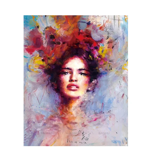 CHENISTORY DZ992791 Painted Female Diy Oil Acrylic Paint by Numbers Kits Adult Abstract Painting Paint Set on Canvas with Number