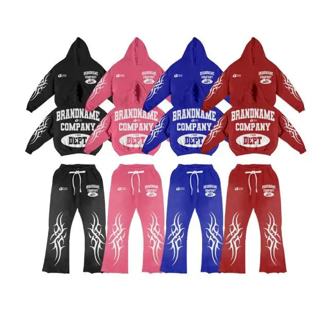 Custom Heavyweight 420GSM Grey Acid Wash Hoodies Pants Sets Men Plus Size Cropped Boxy Fit Sweatshirts Winter Embroidery