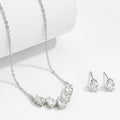 Gold Silver Plated Jewelry Set Necklace Earring Brass Metal Simple Design Women Men Party Gift Jewelry Set