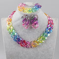 Gift Resin Bracelet Earrings Necklace Set Wedding Engagement 2023 New Laser Square Collar Color Fairy Glitter Magic Temperament