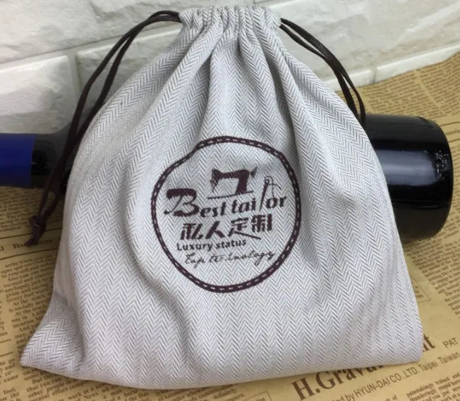 Luxurious Custom Logo Printed Recyclable Gift Twill Canvas Cotton Double String Drawstring Bag for Food Packaging