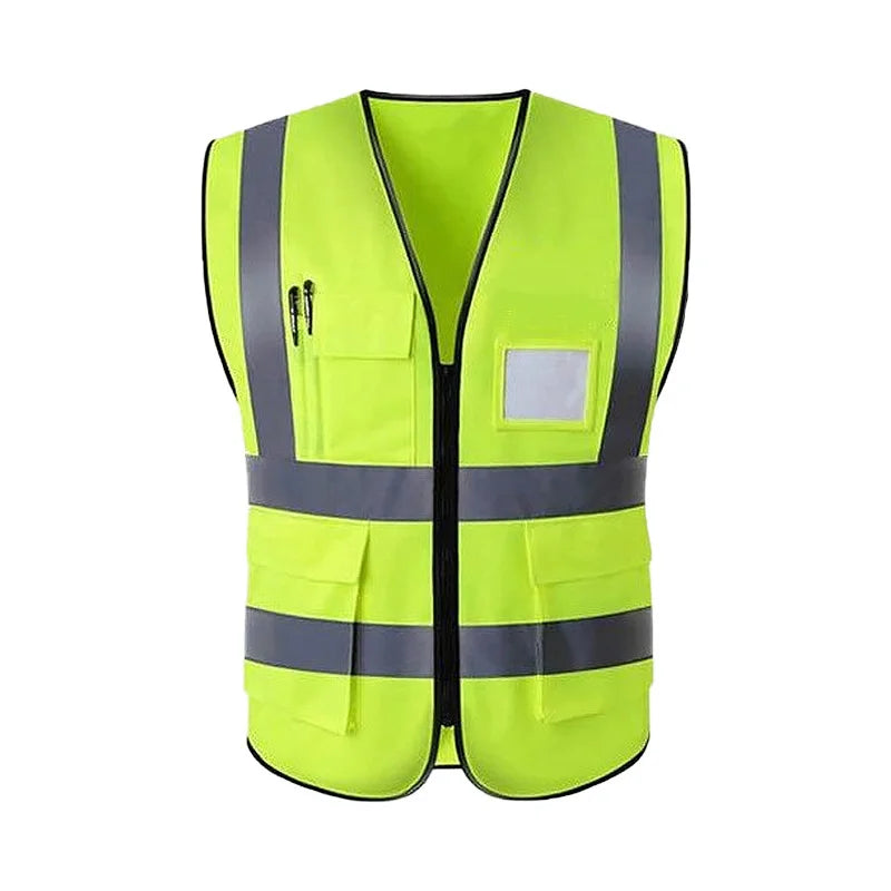 Customizable Logo Construction Safety Vest Hi-vis 3M Reflective Yellow Breathable Polyester Waterproof Knitted Clothing
