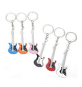 Custom Promotional Gift Metal Music 3D Mini Guitar Keychain Creative Mini Metal Guitar Instrument Keychain Keyring Gift