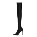 New Black Peep Toe High Heel Stretch Thigh Boots Womens Over Knee Boots Ladies Tall Long Boot Autumn Shoes