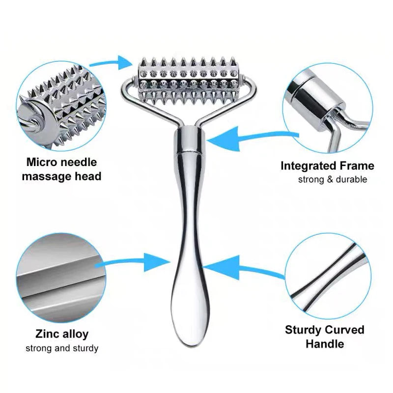 New Design Metal Derma Roller Skin Lifting Facial Massage Beauty Bar Anti Aging Face Roller