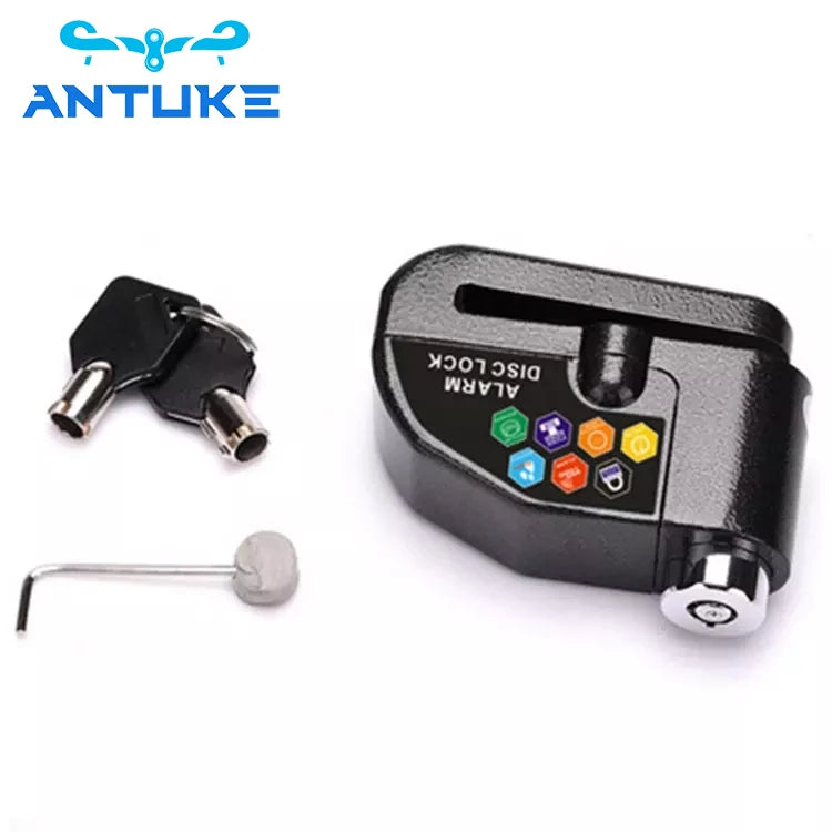 Durable Waterproof Motorcycle Disc Lock Alarm Security Anti-theft Bicycle Disc Brake Portable Lock