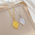 18k Gold Plated Stainless Steel Zircon Shiny Leaves Necklace Romantic Cubic Zircon Tassel Necklace for Valentines Gift