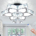 Dimmable Modern Flower Design Ceiling Chandelier Dimmable 3-Color with Remote Indoor Crystal Pendant Light Fixture