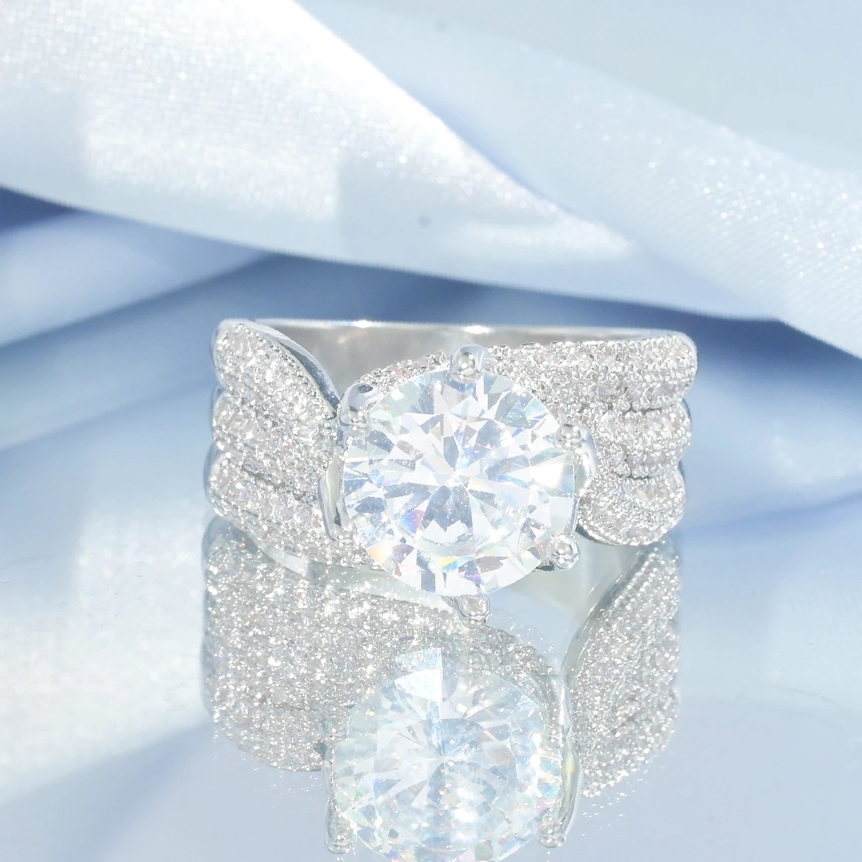 Wholesale Solid Gold Rings for Women 925 Silver Diamond Cut Unique Design