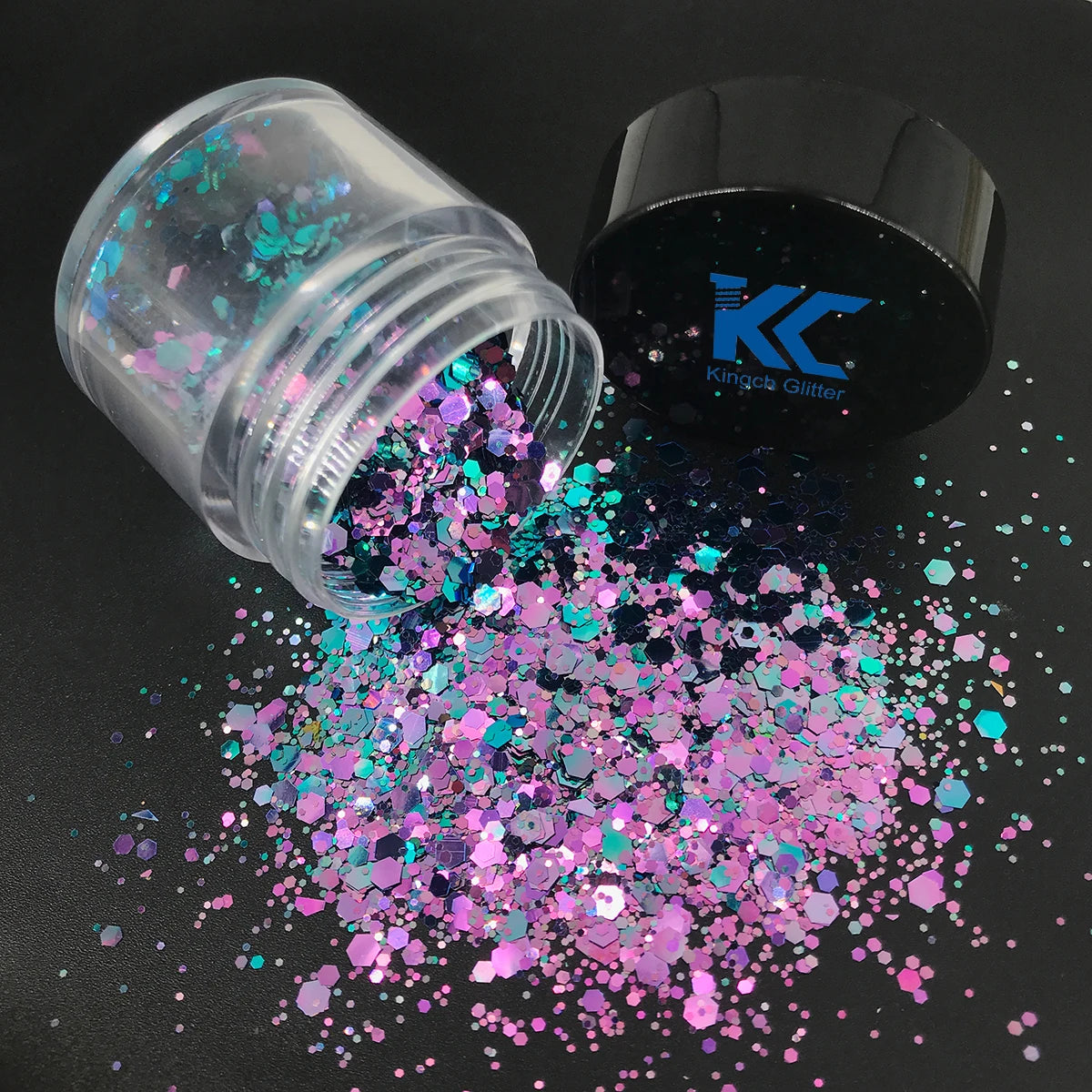 KingCh Factory Supply Super Fine Color Shift Glitter Sequin Chunky Mix in Stocks PET Material Over 10000 Colors