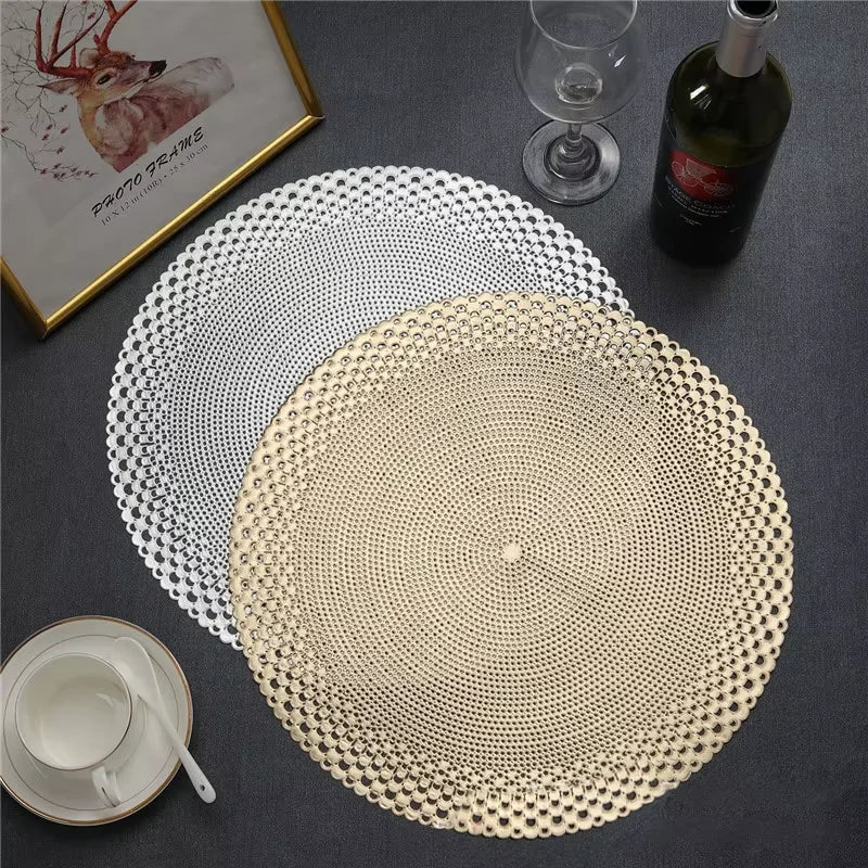 Wholesale Tabletex PVC Eco-Friendly Round Classic Hollow Luxury Home Decor Waterproof Anti-Slip Kitchen Table Pad