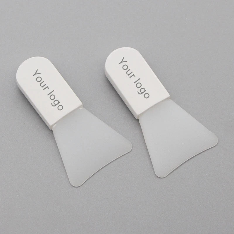 Custom Logo Silicone Mask Clay Applicator Private Label Makeup Woman Mini Black Facial Mask Brush Cosmetic Spatula Short Brush