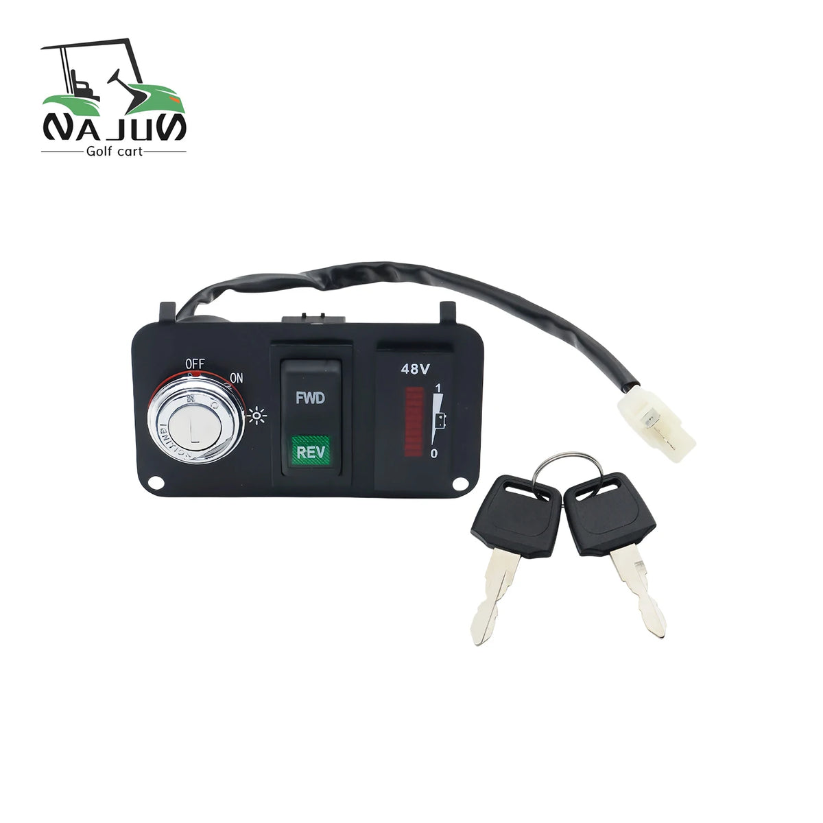 Golf Cart Parts Ignition Key Switch Panel Assembly for EZGO TXT PDS Electric Golf Cart WITH 36V 48V 60V MegaBDM