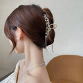 New Women Metal Hair Claw Elegant Gold Flowers Hair Clips Barrette Crab Headband Ponytail Clip Headwear Hair Accessories