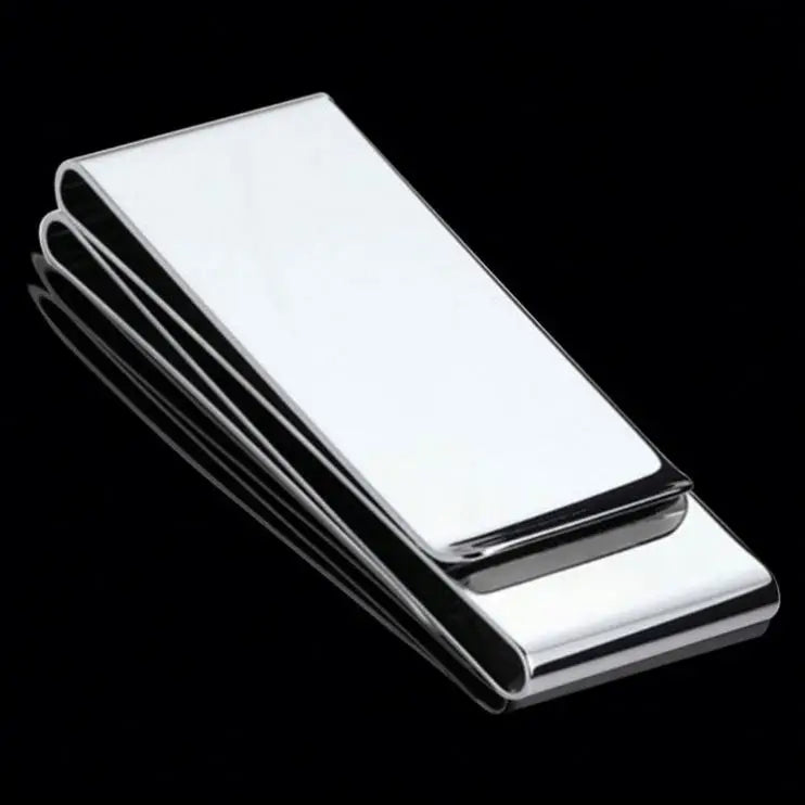 Functional and Simple Blank Metal Stainless Steel Money Clip for Bills and Cards