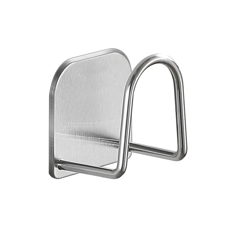 Wall Mounted Self Adhesive Stainless Steel Kitchen Sink Sponge Holder with Storage Organizer for Cleaning Tools