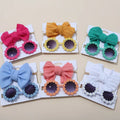 Hot Selling New Summer Kids Sunglasses Flower Eyeglass With Headbands Set Kid Sunglasses Headbands Bows Girl Flower Shades