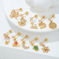 Cute Women's Fashion Piercing Stud Jewelry Bow Small Animal Pendant Earrings